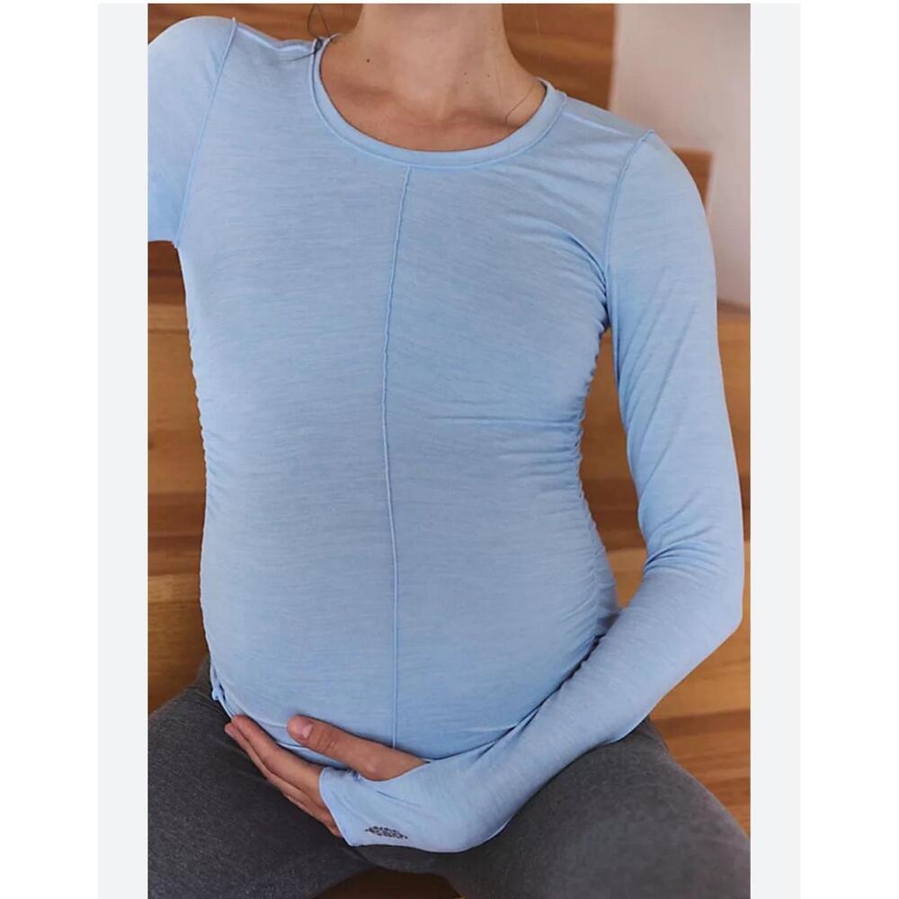 Free People X Hatch Right On The Run Layer Ruched Scoop Neck Maternity Top Small